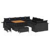 vidaXL Ensemble de canap&eacute; de jardin 13 pc Noir polyrotin