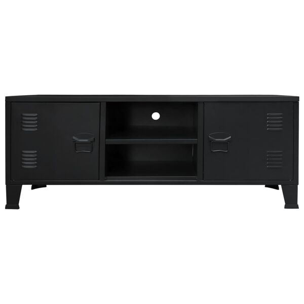 vidaXL Meuble TV M&eacute;tal Style industriel 120 x 35 x 48 cm Noir