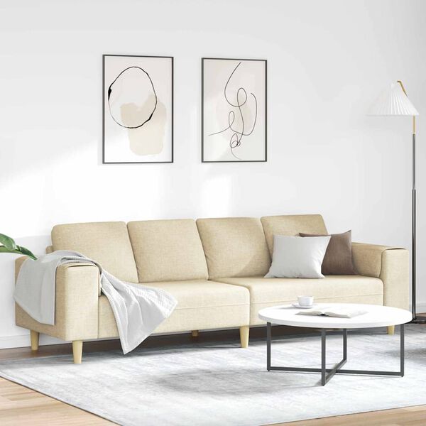 vidaXL Canap&eacute; de salon Cr&egrave;me 250 x 77 x 76 cm Polyester