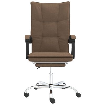 vidaXL Fauteuil inclinable de bureau Marron Tissu