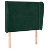 vidaXL T&ecirc;te de lit avec oreilles Vert fonc&eacute; 83x23x118/128 cm Velours