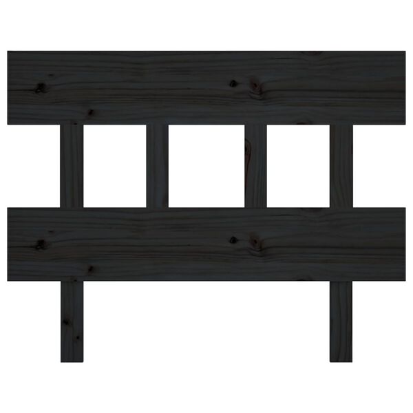 vidaXL T&ecirc;te de lit Noir 103,5x3x81 cm Bois massif de pin