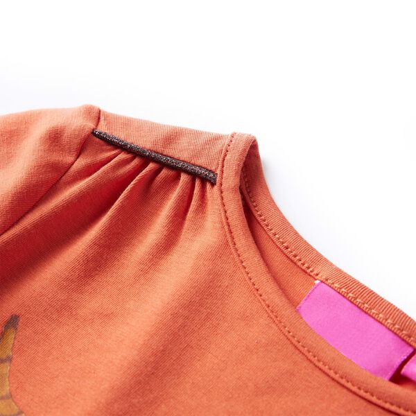T-shirt enfants &agrave; manches longues orange br&ucirc;l&eacute; 140