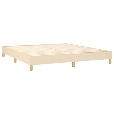 vidaXL Sommier à lattes de lit avec matelas Crème 160x200 cm Tissu