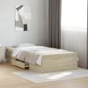 vidaXL Cadre de lit avec tiroirs sans matelas ch&ecirc;ne sonoma 90x200 cm