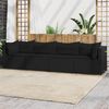 vidaXL Salon de jardin 4 pcs avec coussins Noir R&eacute;sine tress&eacute;e