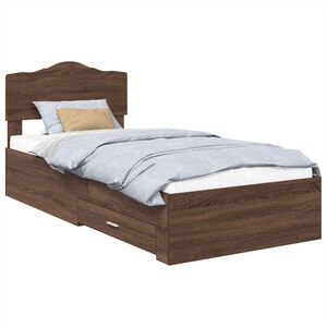vidaXL Cadre de lit Ch&ecirc;ne brun 70 x 190 cm Bois d'ing&eacute;nierie