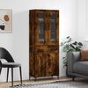 vidaXL Buffet haut Ch&ecirc;ne fum&eacute; 69,5x34x180 cm Bois d'ing&eacute;nierie