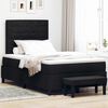 vidaXL Lit &agrave; ressorts avec matelas Noir 120 x 200 cm tissu