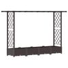 vidaXL Lit &Eacute;lev&eacute; avec Treillis et Toit Marron 203 x 40 x 121 cm PP