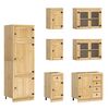 vidaXL Armoire avec tiroir avec porte SKI 14 pcs Brun Miel Pin massif