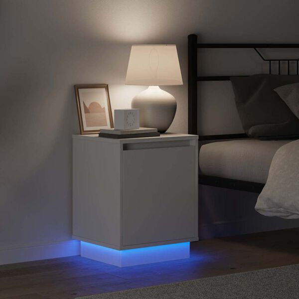 vidaXL Cabinet de chevet Blanc 39 x 34,5 x 50 cm Bois d'ing&eacute;nierie