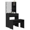 vidaXL Ensemble de table de maquillage LED 2 pcs Chêne noir