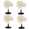 vidaXL Chaises pivotantes &agrave; manger lot de 4 Cr&egrave;me Tissu