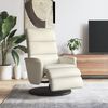 vidaXL Fauteuil inclinable avec repose-pieds cr&egrave;me similicuir