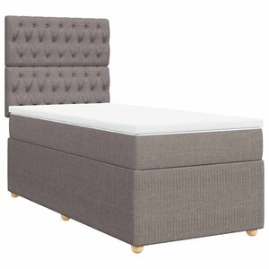 vidaXL Sommier &agrave; lattes de lit avec matelas Taupe 80x200 cm Tissu