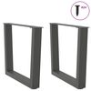 vidaXL Pieds de table basse en forme de V, 2 pi&egrave;ces, anthracite, 60 x (42-43,3) cm, acier