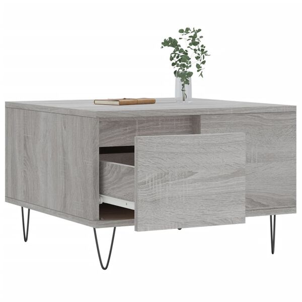 vidaXL Table basse sonoma gris 55x55x36,5 cm bois d'ing&eacute;nierie