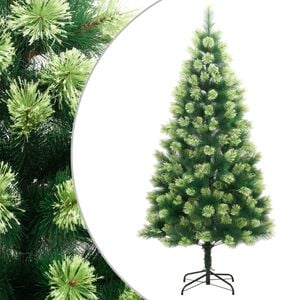 vidaXL Sapin de No&euml;l artificiel &agrave; charni&egrave;res avec support 210 cm