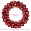 vidaXL Couronnes de Boules de No&euml;l 2 pcs Rouge 33 x 33 x 7 cm