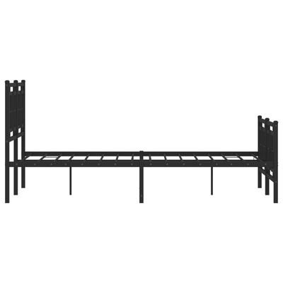 vidaXL Cadre de lit métal sans matelas avec pied de lit noir 120x200cm