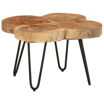 vidaXL Table basse 36 cm 4 troncs bois d'acacia massif