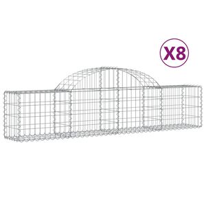 vidaXL Paniers &agrave; gabions arqu&eacute;s 8 pcs 200x30x40/60 cm Fer galvanis&eacute;