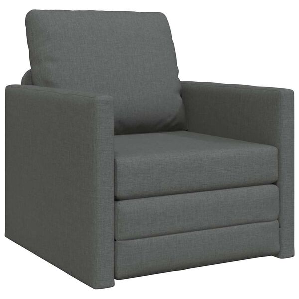 vidaXL Canap&eacute;-Lit 60cm Gris fonc&eacute; tissu