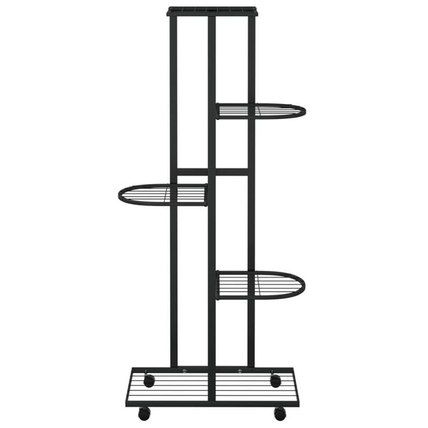 vidaXL Jardini&egrave;re &agrave; 5 niveaux avec roues 44x23x100 cm Noir Fer