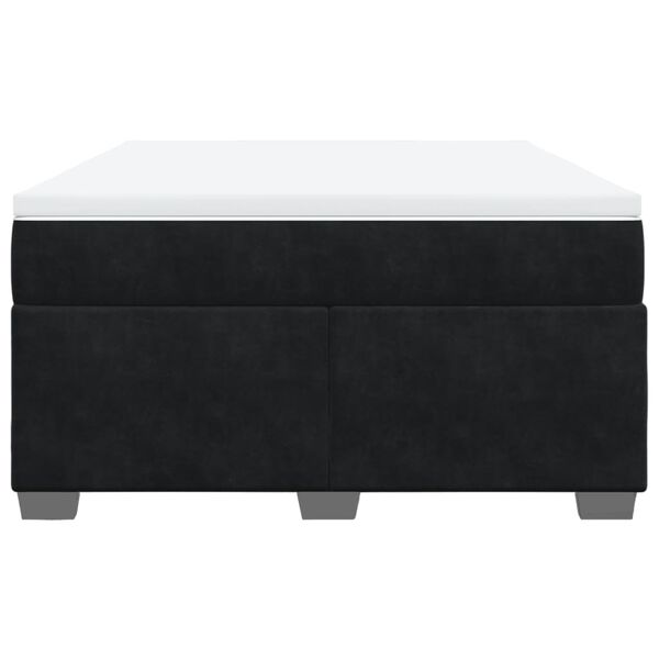 vidaXL Sommier &agrave; lattes de lit avec matelas Noir 140x190 cm Velours