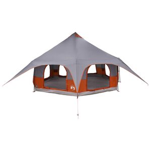 vidaXL Tente familiale 10 personne Gris et orange