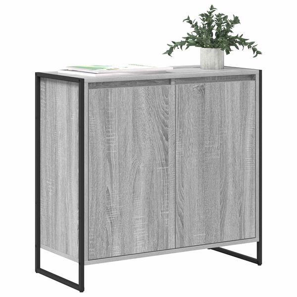 vidaXL Meuble d'appoint Gris Sonoma 79 x 36 x 75 cm Bois d'ing&eacute;nierie