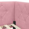vidaXL Cadre de lit d'angle avec t&ecirc;te de lit Rose 90 x 190 cm Velours