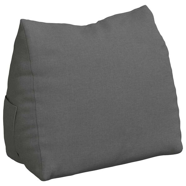 vidaXL Coussin de Dos Gris fonc&eacute; 60 x 20 x 50 cm tissu