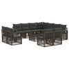 vidaXL Ensemble de canap&eacute; de jardin 12 pcs Gris polyrotin