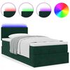 vidaXL Lit ottoman avec matelas et LED Vert fonc&eacute; 80x200cm velours