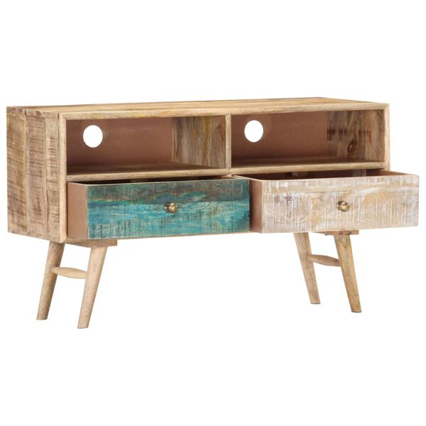 vidaXL Meuble TV 88x30x50 cm Bois solide de manguier