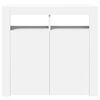 vidaXL Buffet avec lumi&egrave;res LED Blanc 80x35x75 cm