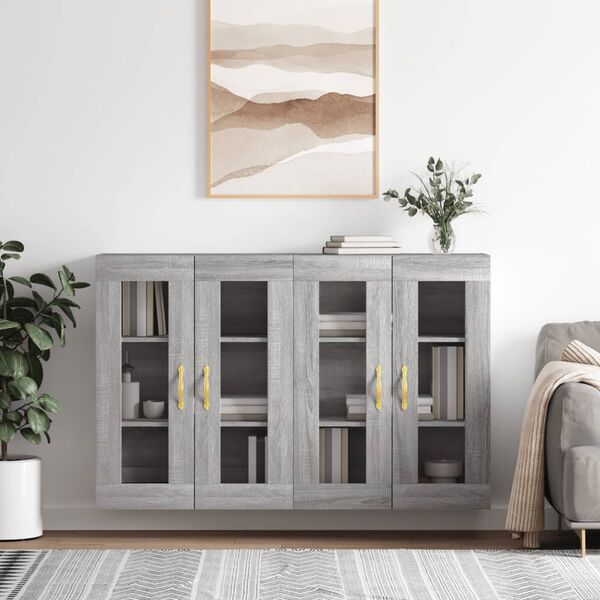 vidaXL Armoires murales 2 pcs sonoma gris bois d'ing&eacute;nierie