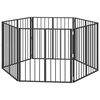 vidaXL Porte pour chien 6 pcs Noir 80 x 80 cm Acier galvanis&eacute;