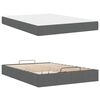 vidaXL Cadre de lit avec matelas avec matelas 2 pcs Gris Fonc&eacute; tissu