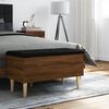 vidaXL Banc de rangement ch&ecirc;ne marron 82x42x46 cm bois d'ing&eacute;nierie