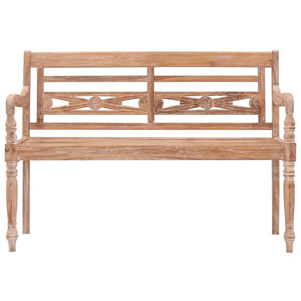 vidaXL Banc Batavia 120 cm Huil&eacute; en blanc Bois de teck solide
