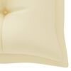 vidaXL Banc de jardin avec coussin blanc crème 175 cm Teck massif