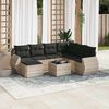 vidaXL Salon de jardin 8 pcs avec coussins gris clair r&eacute;sine tress&eacute;e