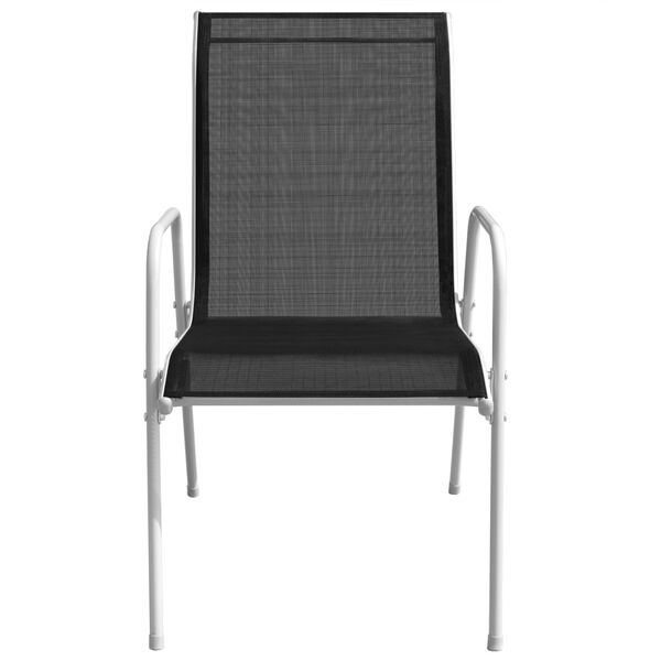 vidaXL Chaises empilables de jardin lot de 4 Acier et textilène Noir