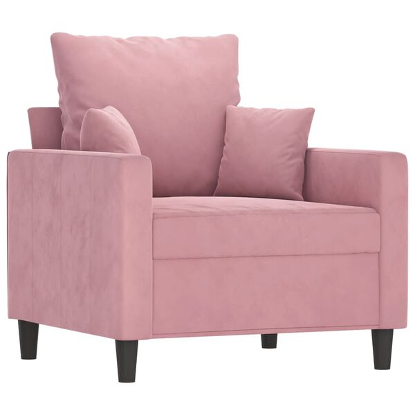 vidaXL Fauteuil avec repose-pied Rose 60 cm Velours