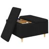 vidaXL Pouf de rangement avec coussin Noir 80 x 80 x 45 cm tissu