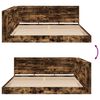 vidaXL Lit Biblioth&egrave;que Ch&ecirc;ne fum&eacute; 180 x 200 cm Bois d'ing&eacute;nierie