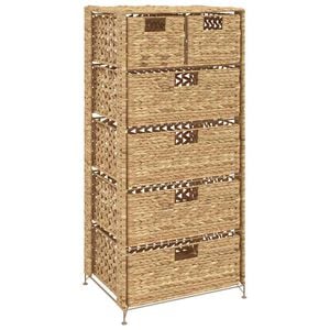 vidaXL Unit&eacute; de rangement avec 6 paniers 47x37x100 cm Jacinthe d'eau